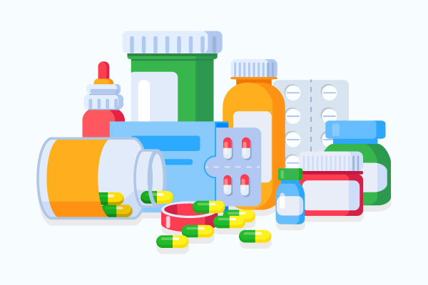 Illustration of different types of medication